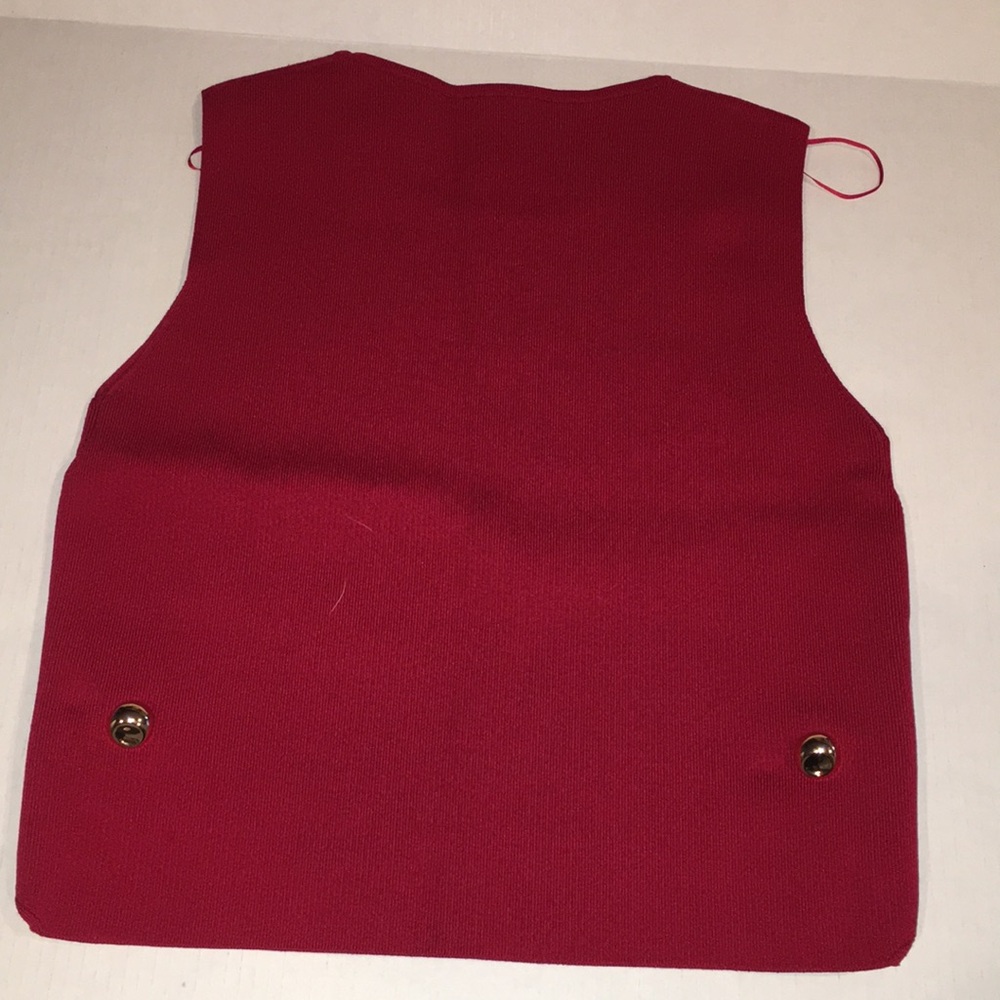 Zara Red Sleeveless Sweater | Size S - Picture 6 of 6